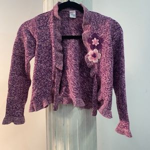 Purple kids cardigan sweater